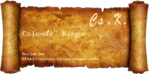 Csicsó Kinga névjegykártya